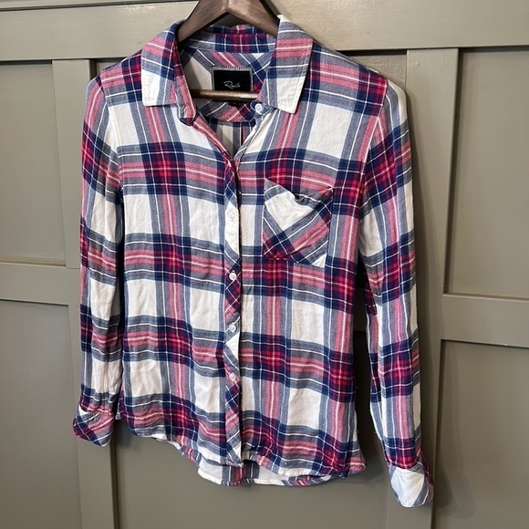 Rails Hunter Plaid Flannel Long Sleeve Button Down Shirt Super Soft Size XS - Picture 6 of 13